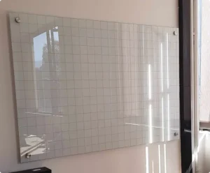 Tablero en vidrio templado Módulo 120*80 Cm Blanco Retícula