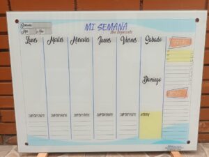 Tablero en vidrio templado Módulo 80*60 Cm Semanario